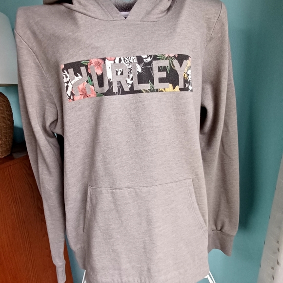 Hurley Tops - Hurley Grey Pullover Hoodie - Women's Size XL